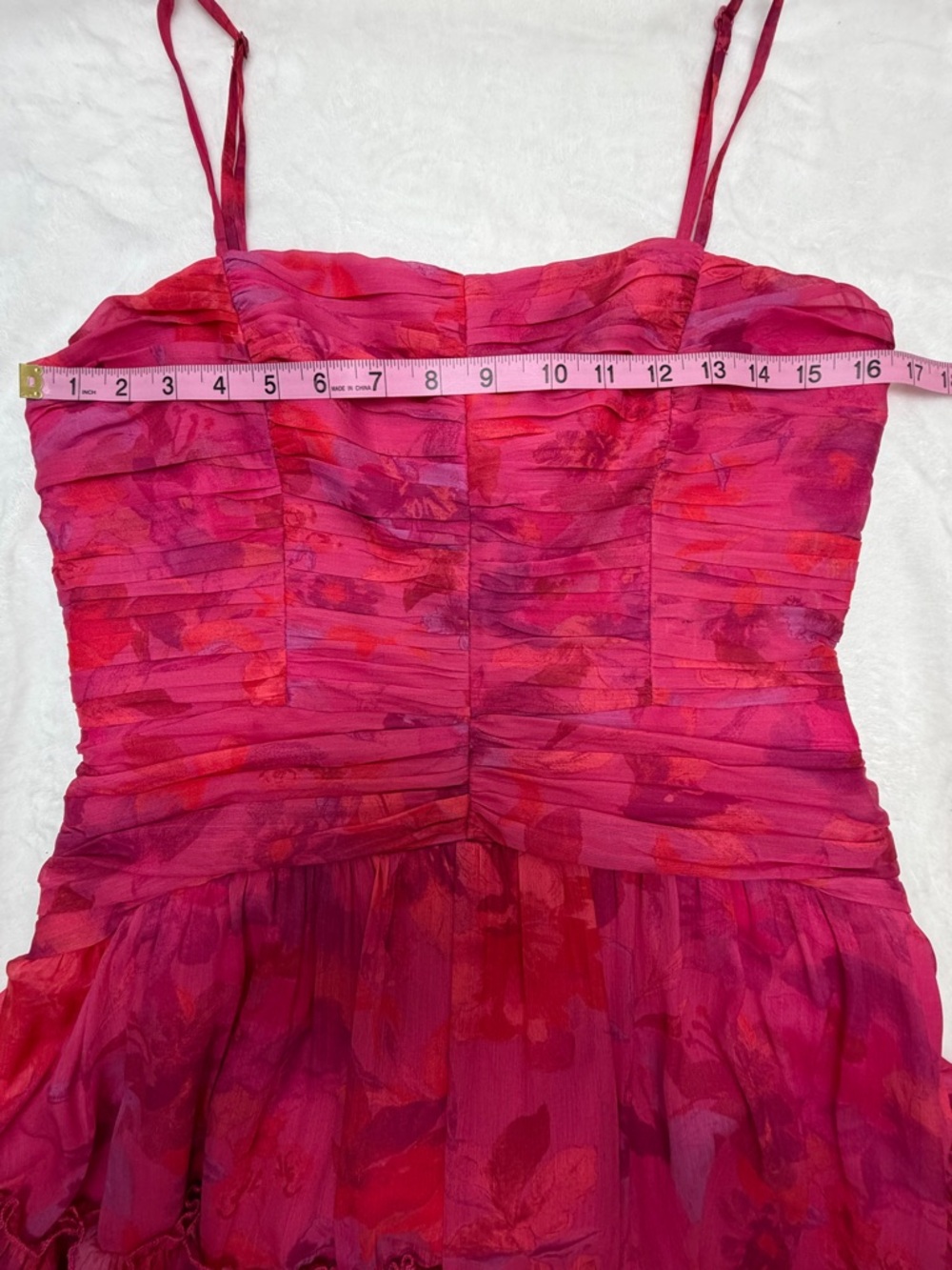 BHLDN by Anthropologie Thalia Ruffle Chiffon Maxi Dress 8 Prom Coquette Wedding - Picture 9 of 13